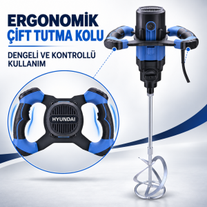 Hyundai MG2101 Elektrikli Boya ve Harç Karıştırıcı 2050 W – 140 mm