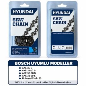 Hyundai 91 Serisi Kesik Testere Zinciri 3/8 LP 1,1 mm 26 Diş Yuvarlak