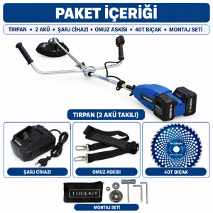 Hyundai HBC4038B Akülü Tırpan 40 V 1600 W – Çift Akülü 2×4 Ah, 43 cm