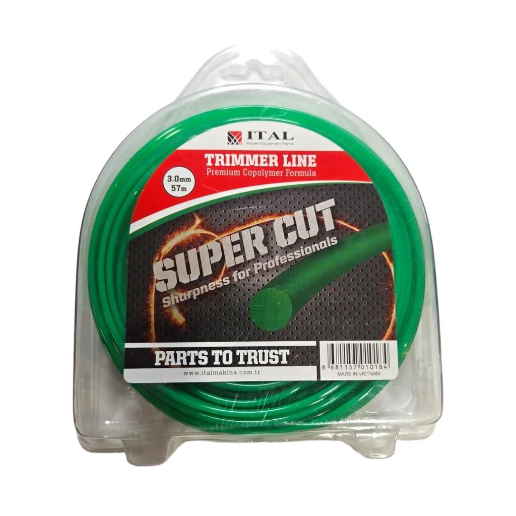Ital 3.00Mm 57 Mt.Yuvarlak Yeşil Tırpan Misinası Ot Çim Kesme İpi