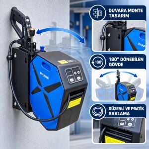 Hyundai HYB155 Walljet Duvara Monte Basınçlı Yıkama Makinesi 2200W 155 Bar 30 Metre Hortum