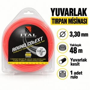 Ital Yuvarlak Telli Tırpan Misinası 3,30 mm 48 m Rulo