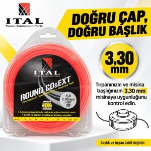 Ital Yuvarlak Telli Tırpan Misinası 3,30 mm 48 m Rulo