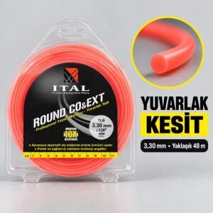 Ital Yuvarlak Telli Tırpan Misinası 3,30 mm 48 m Rulo
