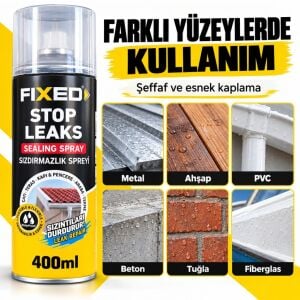 SGS Şeffaf Sızdırmazlık Spreyi 400 ml F-180 Su Kaçağı ve Çatlak Yalıtımı