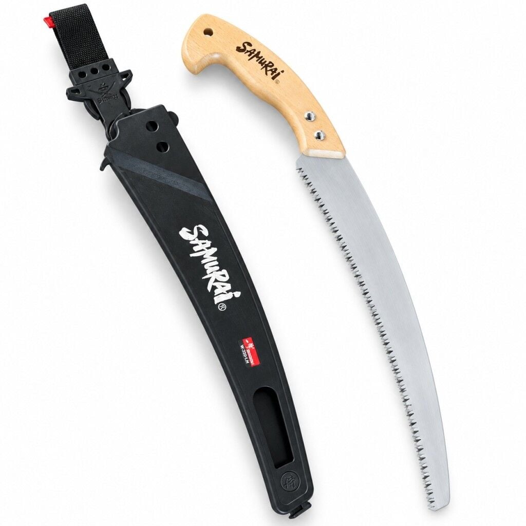 Samurai W-330-LH Ahşap Saplı Budama Testeresi 330 mm 4 mm Diş Aralıklı Kılıflı