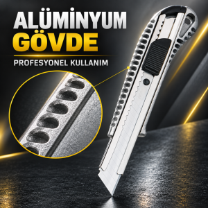 SGS Profesyonel Alüminyum Maket Bıçağı – 3 Adetli Ekonomik Paket