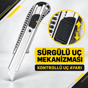SGS Profesyonel Alüminyum Maket Bıçağı – 3 Adetli Ekonomik Paket