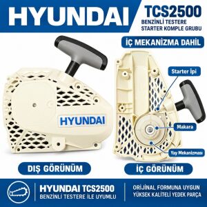 Hyundai TCS2500 Komple Starter Marş Grubu Çekme İpi ve Kolu Dahil