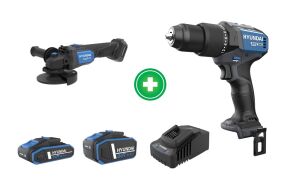 Hyundai 20X Akülü Set HD20X-60 Darbeli Matkap + AG20X-115 Avuç Taşlama