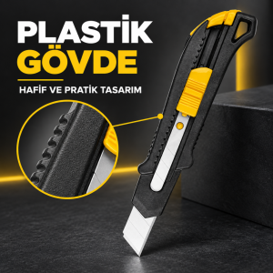 SGS Plastik Gövdeli Maket Bıçağı – 5 Adetli Ekonomik Paket