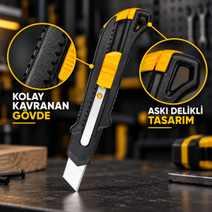 SGS Plastik Gövdeli Maket Bıçağı – 5 Adetli Ekonomik Paket