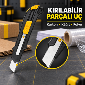 SGS Plastik Gövdeli Maket Bıçağı – 5 Adetli Ekonomik Paket