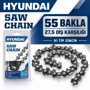 Hyundai 91 Tip 3/8 LP 1,3 mm 55 Bakla (27,5 Diş) Yuvarlak Testere Zinciri