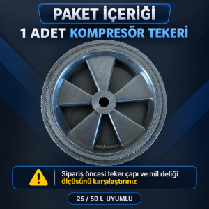 25/50 L Kompresör Uyumlu Taşıma Tekeri – Yedek Parça