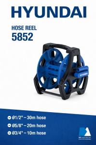 Hyundai Hortum Makarası 5852 Taşıma Kollu Bahçe Hortum Sarma Arabası