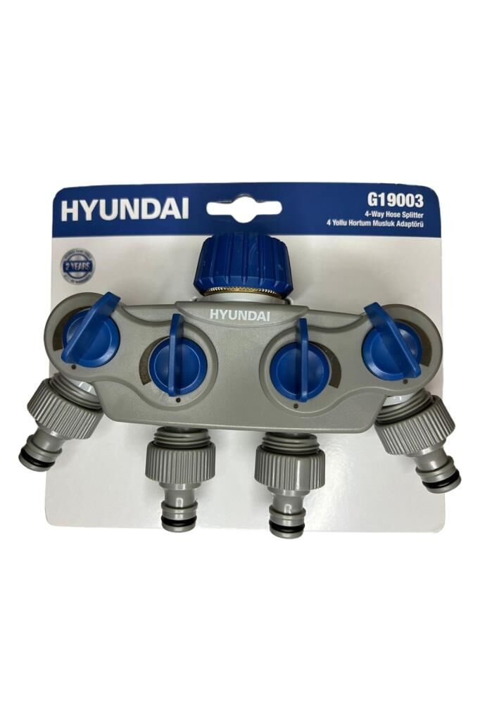 Hyundai Sulama Çoklayıcı 4 Çıkışlı Metal Giriş Somunlu Ayarlı Akış Kontrol G19003