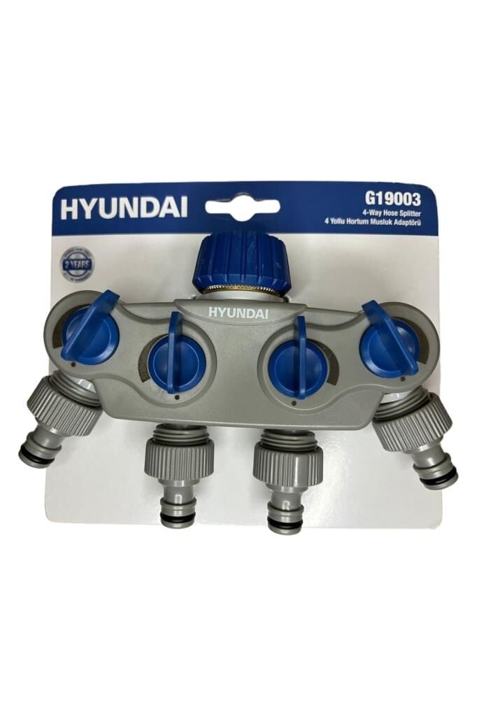 Hyundai Sulama Çoklayıcı 4 Çıkışlı Metal Giriş Somunlu Ayarlı Akış Kontrol G19003
