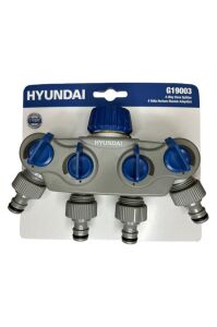 Hyundai Sulama Çoklayıcı 4 Çıkışlı Metal Giriş Somunlu Ayarlı Akış Kontrol G19003