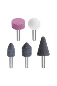 SGS 2155 Mini Taşlama Seti 5 Parça 6mm Şaft Metal Ahşap Parlatma Taş Uç Seti