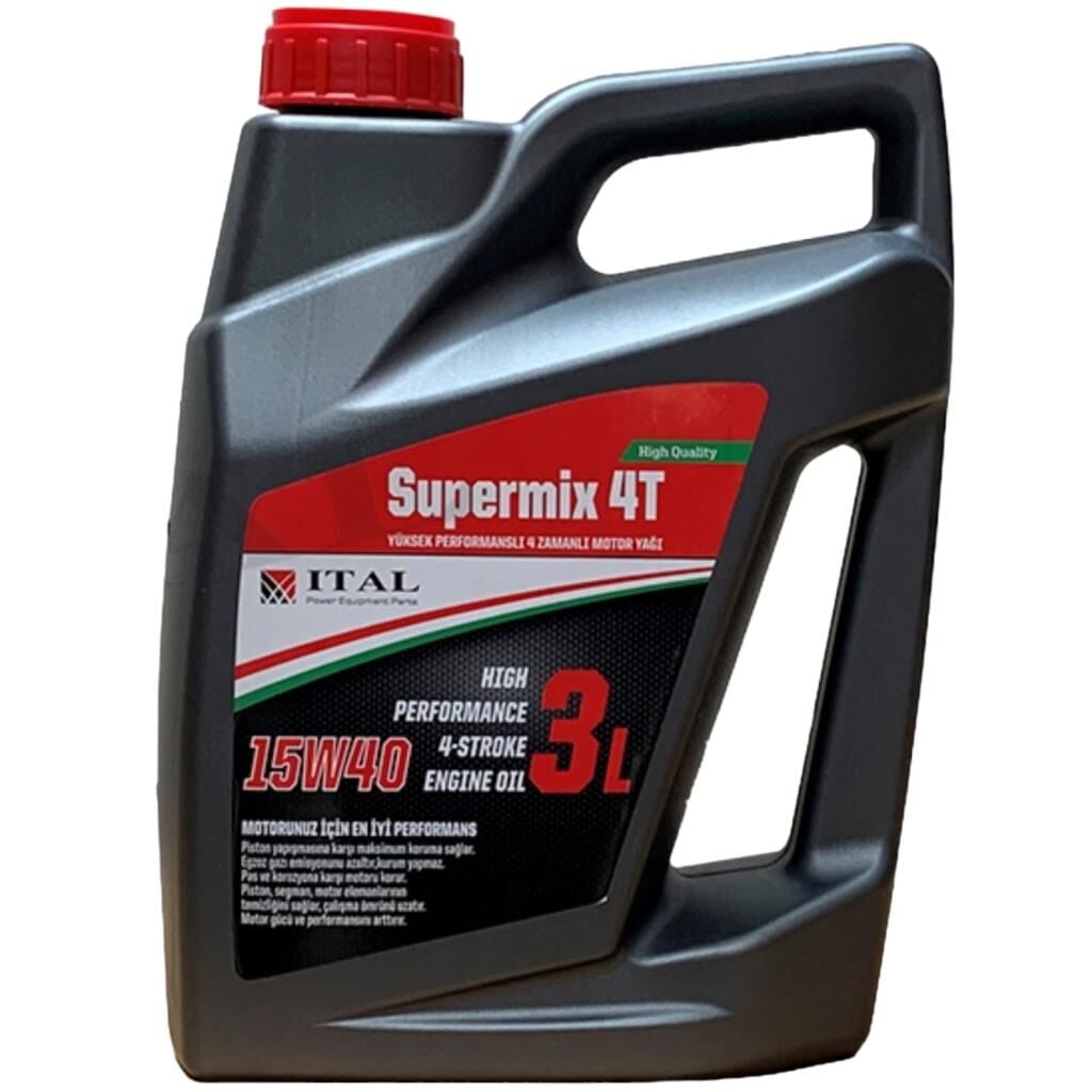 Ital Süpermix 4 Zamanlı Motor Yağı 15W-40 3 Litre