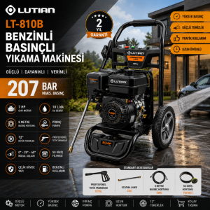 Lutian LT-810B Benzinli Basınçlı Yıkama Makinesi 207 Bar 7 HP Profesyonel Yıkama Makinası