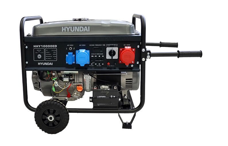 Hyundai HHY10000ED 8000W Benzinli Jeneratör 220V / 380V Çift Voltaj, Sessiz ve Güçlü