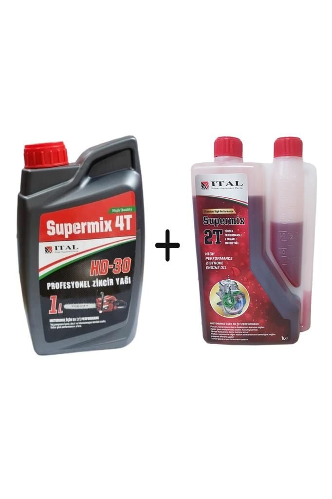 Ital Motorlu Testere Yağ Seti Maksi – Zincir Yağı 1L + Süpermix 2T Yağ 1L (2’li Paket)