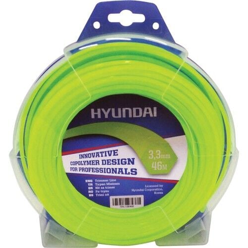 Hyundai 3.00 mm 58 mt.Altı Köşe Sarı Tırpan Misinası Ot Çim Kesme İpi