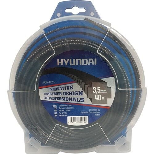 Hyundai 3.50 mm 40 mt.Tırtıklı Siyah Tırpan Misinası Ot Çim Kesme İpi