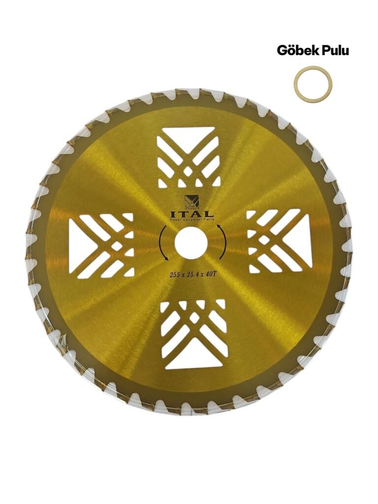 Ital Motorlu Tırpan Daire Testere 40T x 25.4 / 20 x 255mm – Profesyonel Gold Pullu Model