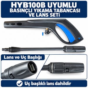 HYB100B Uyumlu Komple Basınçlı Yıkama Tabancası ve Lans Seti