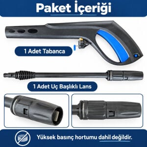 HYB100B Uyumlu Komple Basınçlı Yıkama Tabancası ve Lans Seti