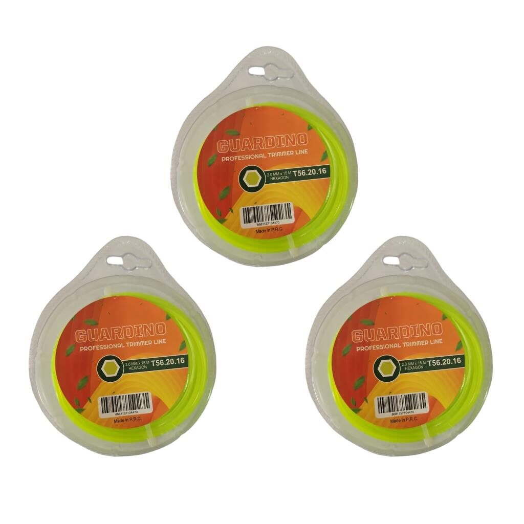 Guardino Kenar Kesme Misina Altı Köşe 2mm 15m Yeşil 3lü Paket