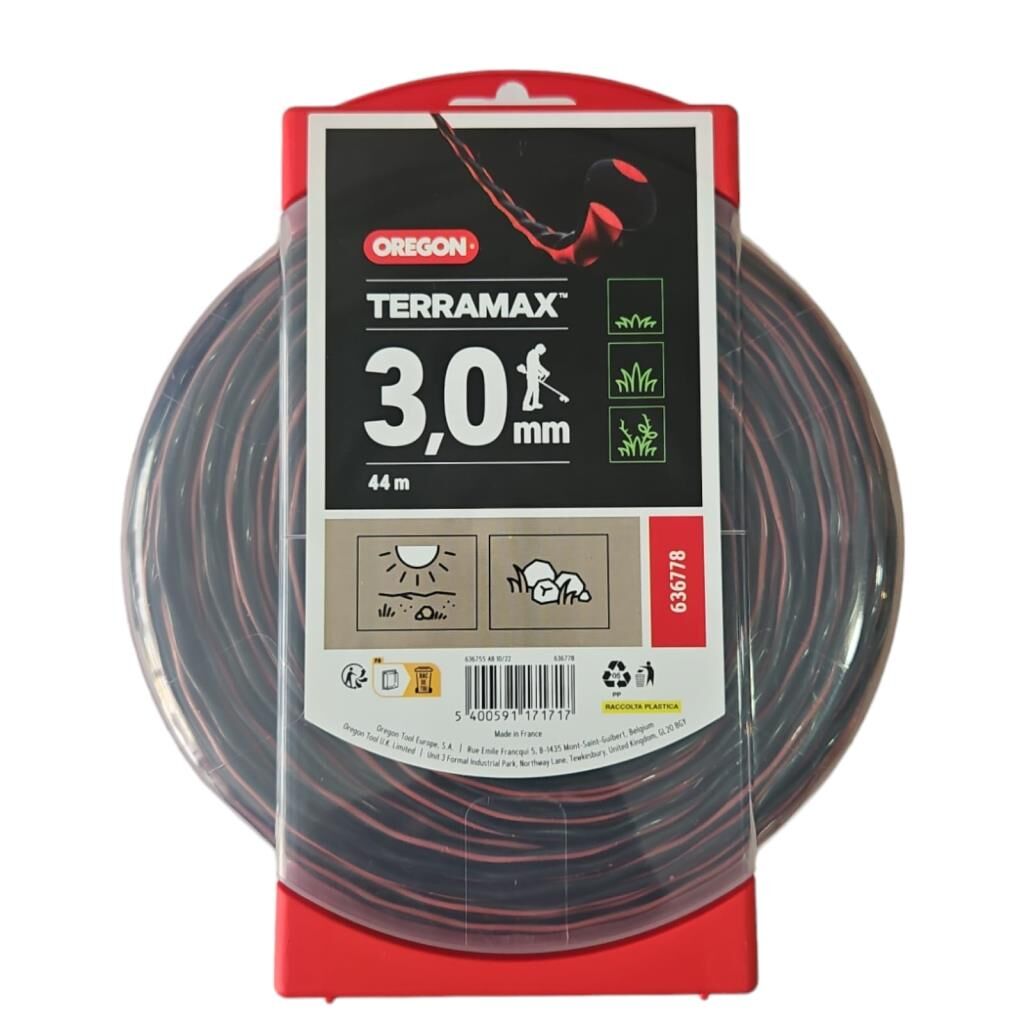 Oregon Misina 3.0mm 44m Siyah Kırmızı Burgulu