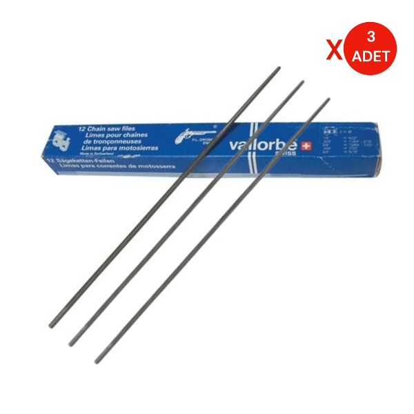 Vallorbe 7/32'' Zincir Bileme Eğesi (5.5mm) 3 Adet