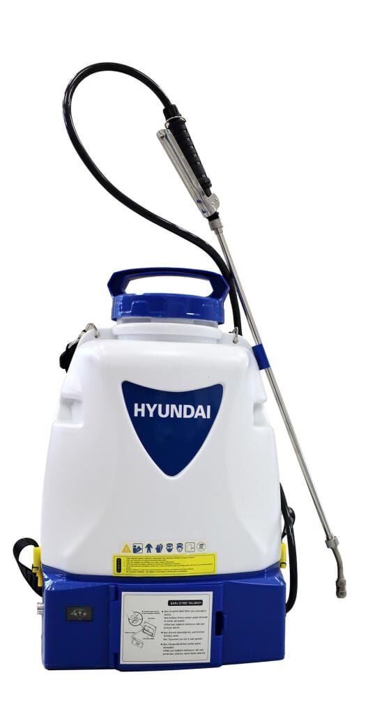 Hyundai GS16E Akülü İlaçlama Pompası – 16 Litre, 12V 8Ah Batarya, 5 Farklı Püskürtme Ucu